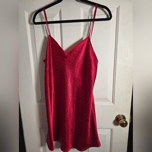 Morgan Taylor Intimates Slip Chemise Red Black Hearts Size M